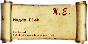 Magda Elek névjegykártya