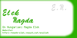 elek magda business card